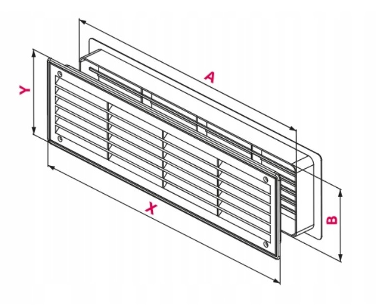 KRATKA WENTYLACYJNA DO DRZWI ŁAZIENKOWYCH KRATKI WC KRATKA DRZWIOWA BIAŁA Marka airRoxy