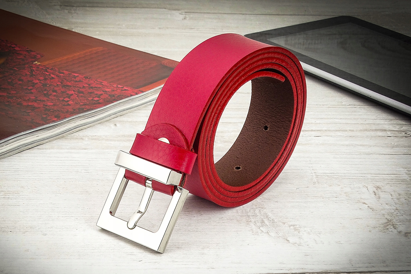 Pasek Damski Czerwony Do Spodni Gracio Klasyczny Marka Gracio