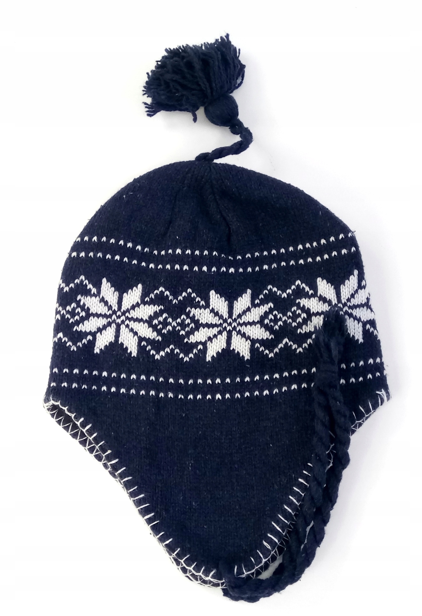 CIEPŁA CZAPKA ZIMOWA WZÓR NORWESKI GRANAT