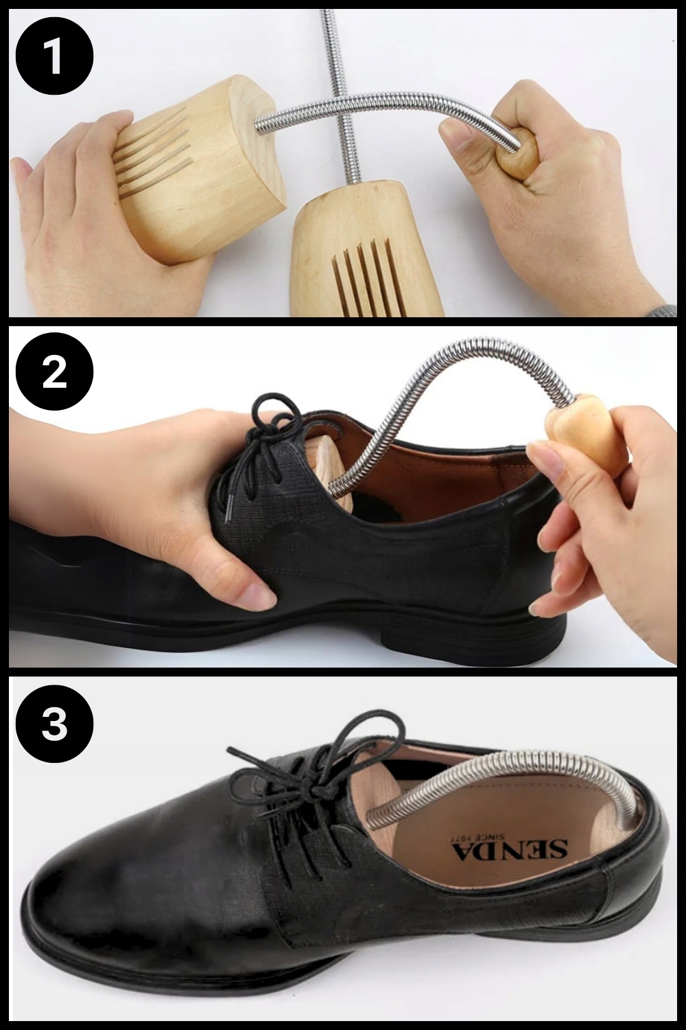 MOCNE PRAWIDŁA DREWNIANE DO ROZCIĄGANIA BUTÓW KLASYCZNE KOPYTA DREWNO 44-45 Rozmiar zakresowy 44-45