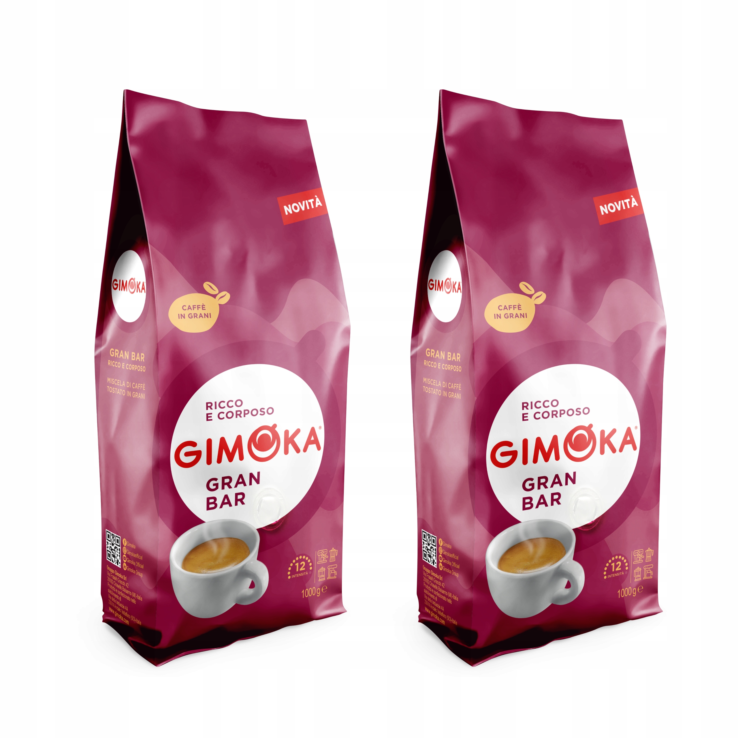 Levně 2x Káva zrnková Gimoka Gran Bar Robusta 1 kg