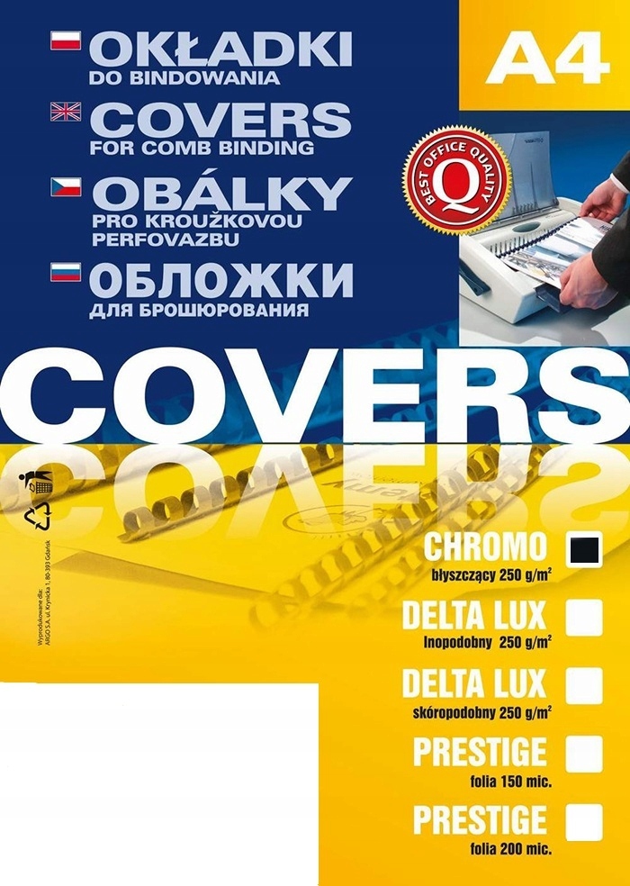 

Okładki do bindowania Argo Chromo Lami białe 100sz