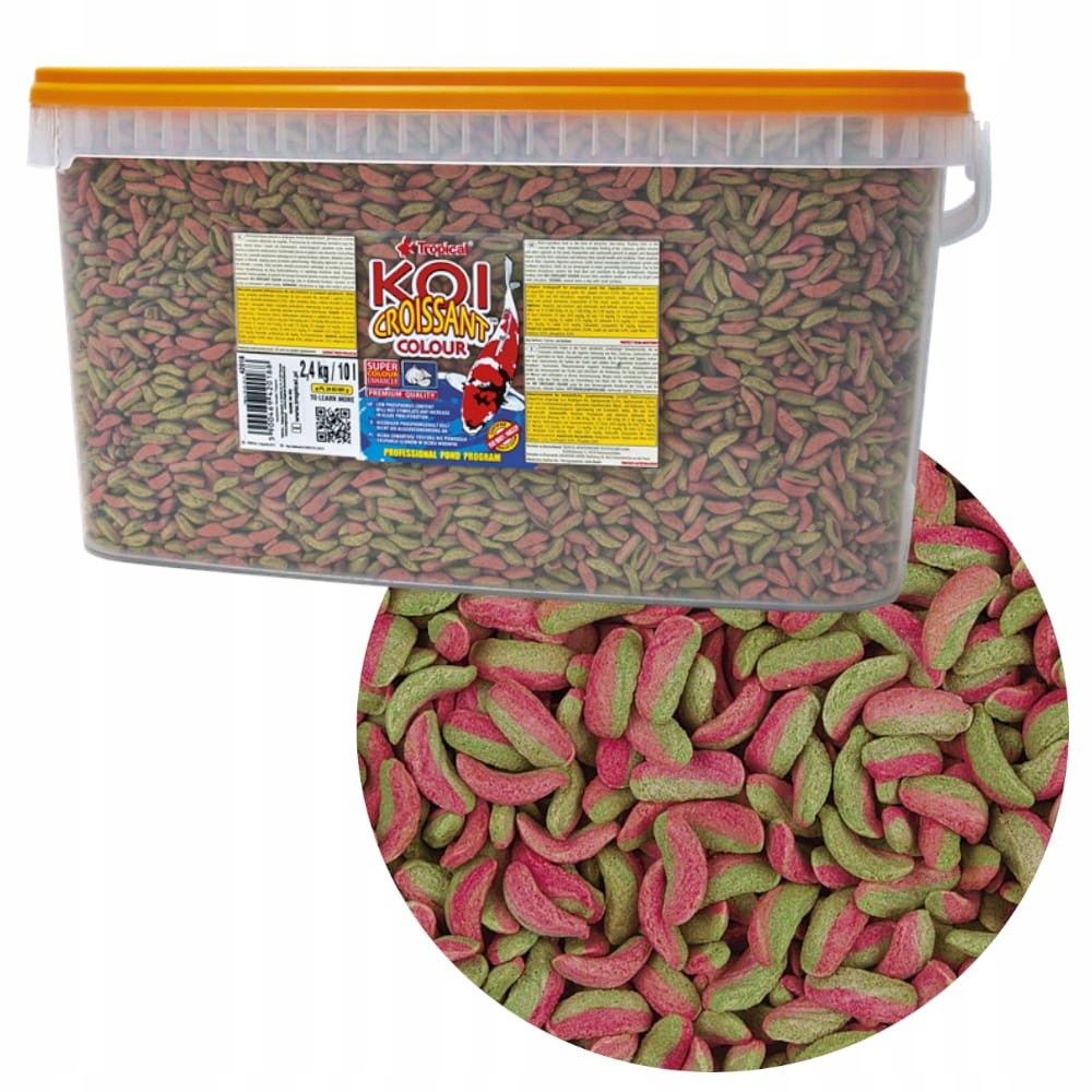 Tropical Koi Croissant Colour 10 l 2,4 kg Krmivo pro ryby s česnekem