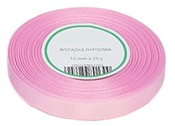 

Rypsowa wstążka tasiemka Jasna Różowa 12mm 22m
