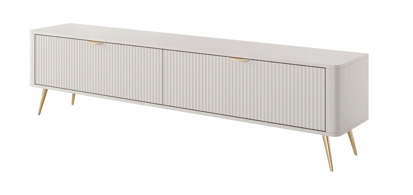Beżowa Szafka Rtv złote nóżki 200cm LATINO LS