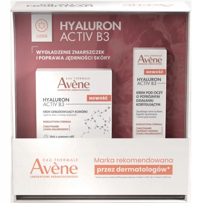 Avene Hyaluron Activ B3 Zestaw: krem, 50 ml krem pod oczy, 15 ml
