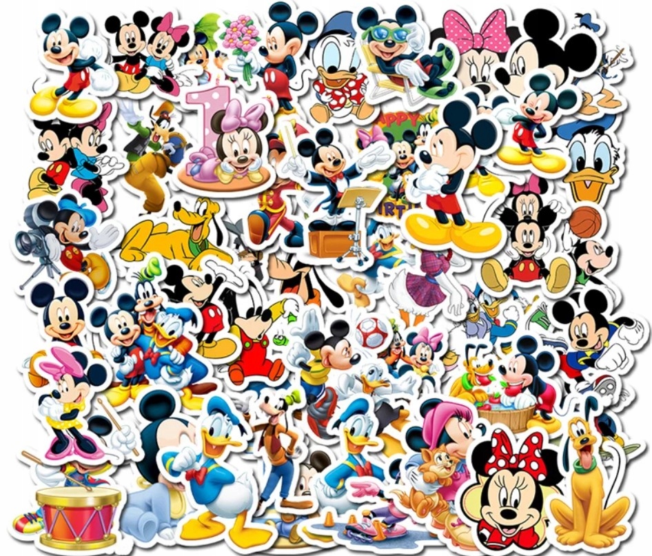 

Naklejki Myszka Mickey Minnie wodoodporne 50 szt.