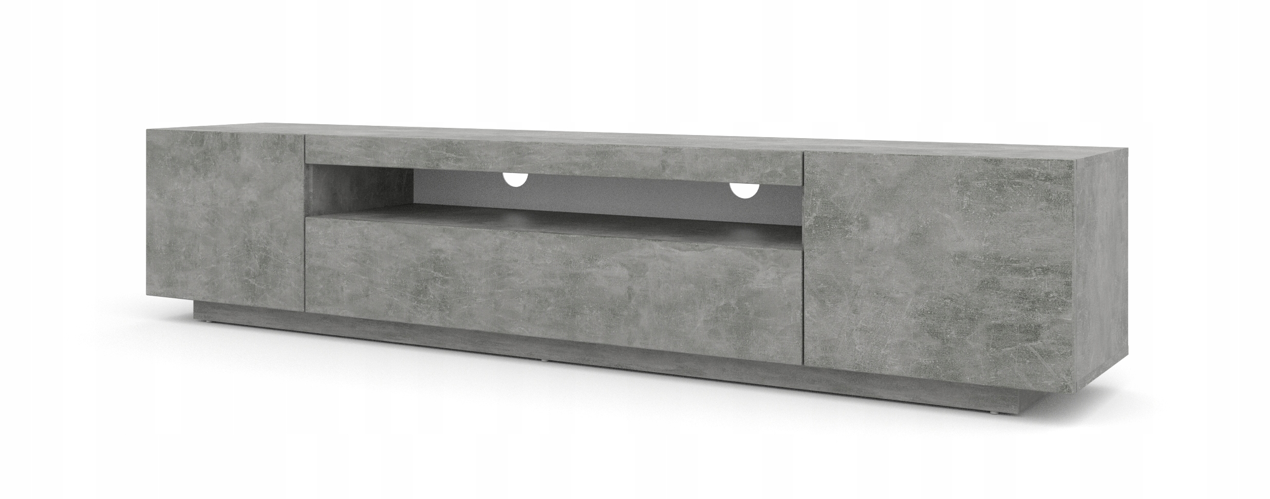 Szafka RTV 200 cm stojąca beton + oświetlenie LED Szerokość mebla 200 cm