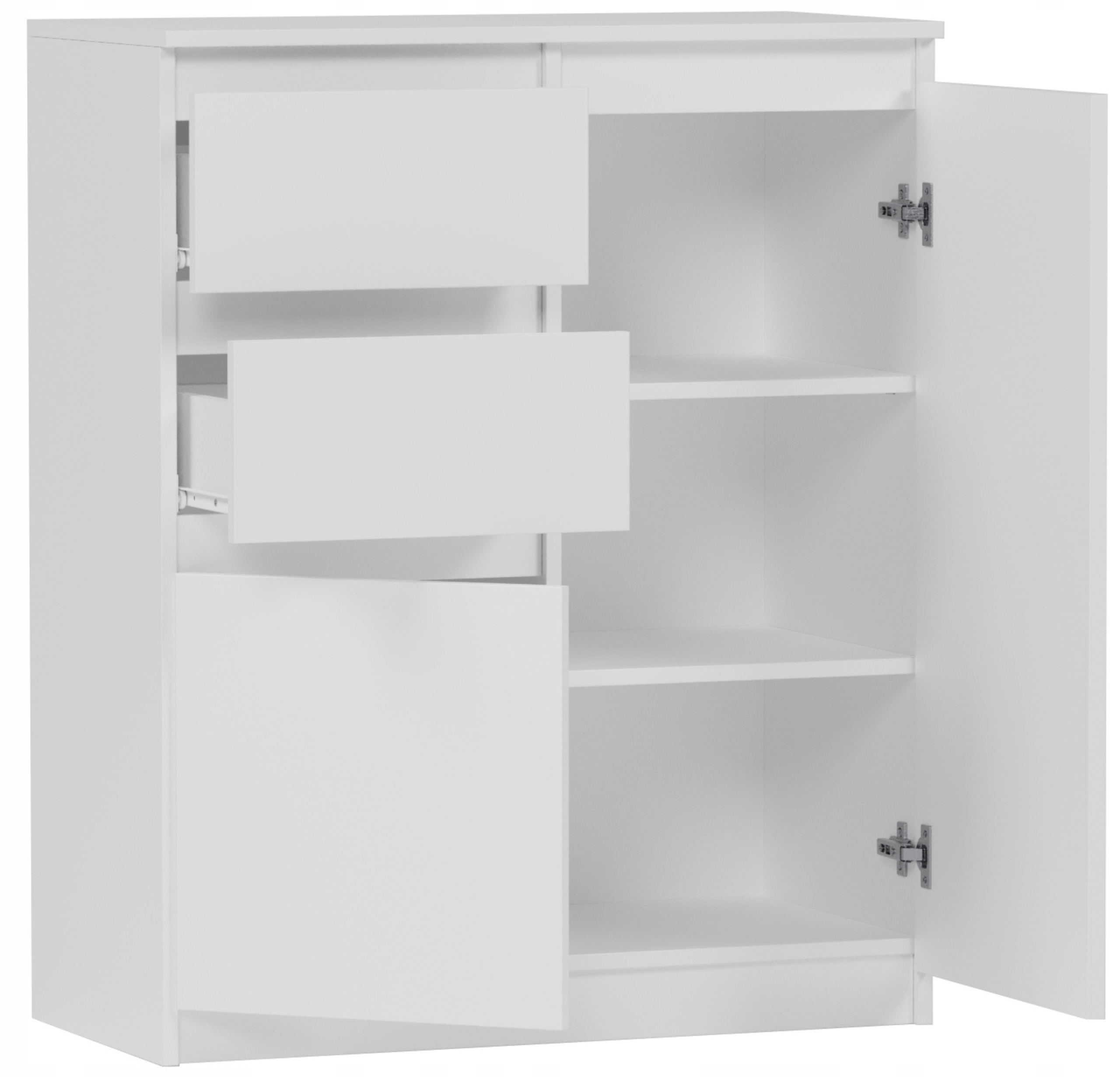 KOMODA 98CM SZAFKA 2 SZUFLADY BIAŁA S2