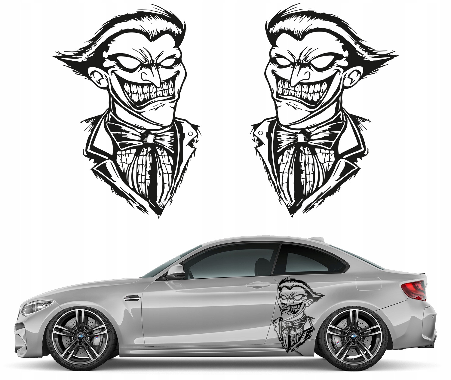 2x Samolepka na auto Motiv Joker 45x60 cm