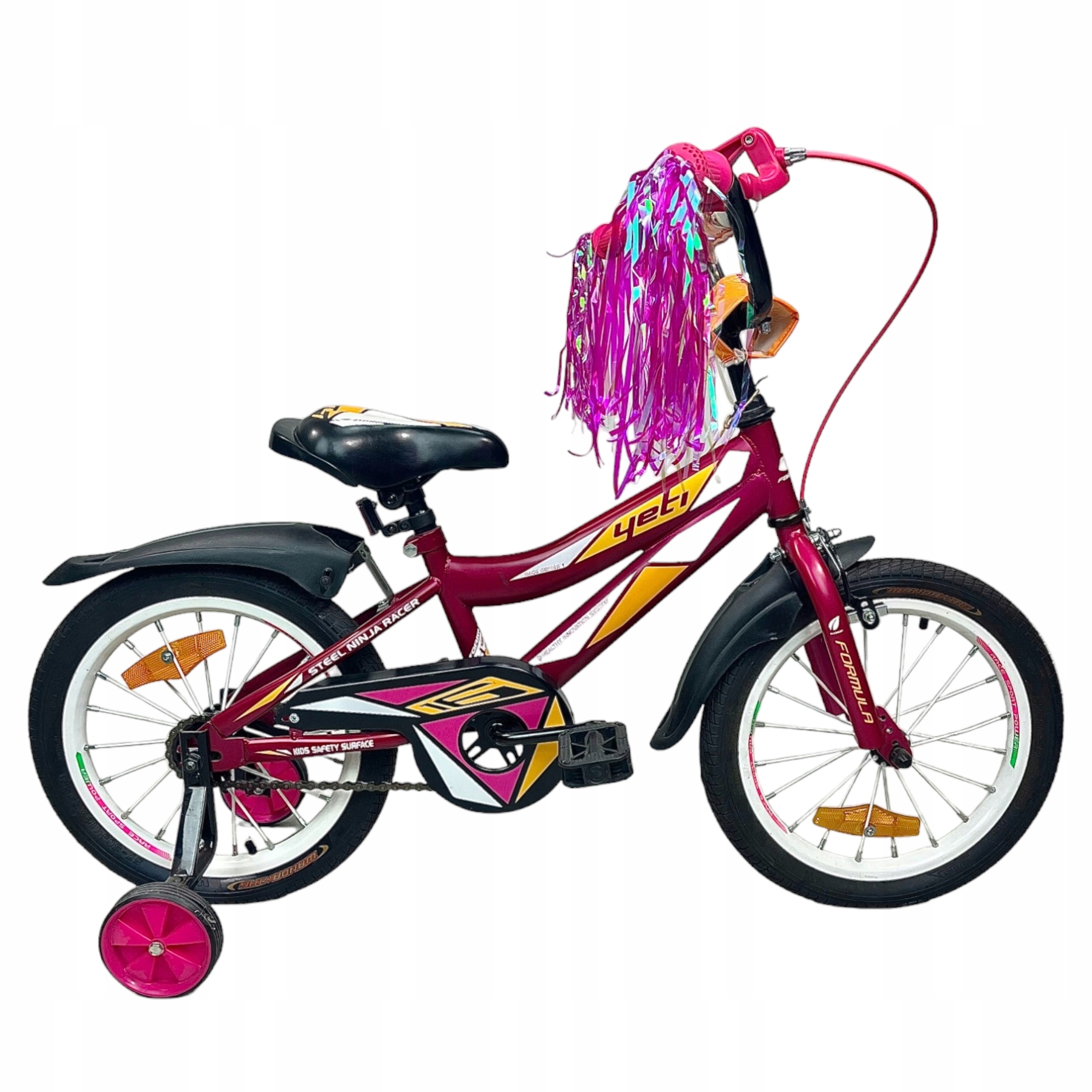 Rower Dziecięcy 16'' Formula Race Yeti Różowy Mat Dla Dziewczynki