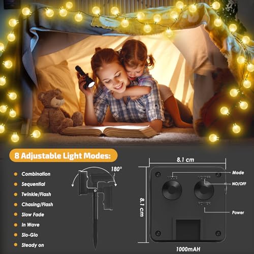 REALKY SOLARNE LAMPKI OGRODOWE GIRLANDA ŻARÓWKI 13.2M 60 LED IP65 — miniatura 2