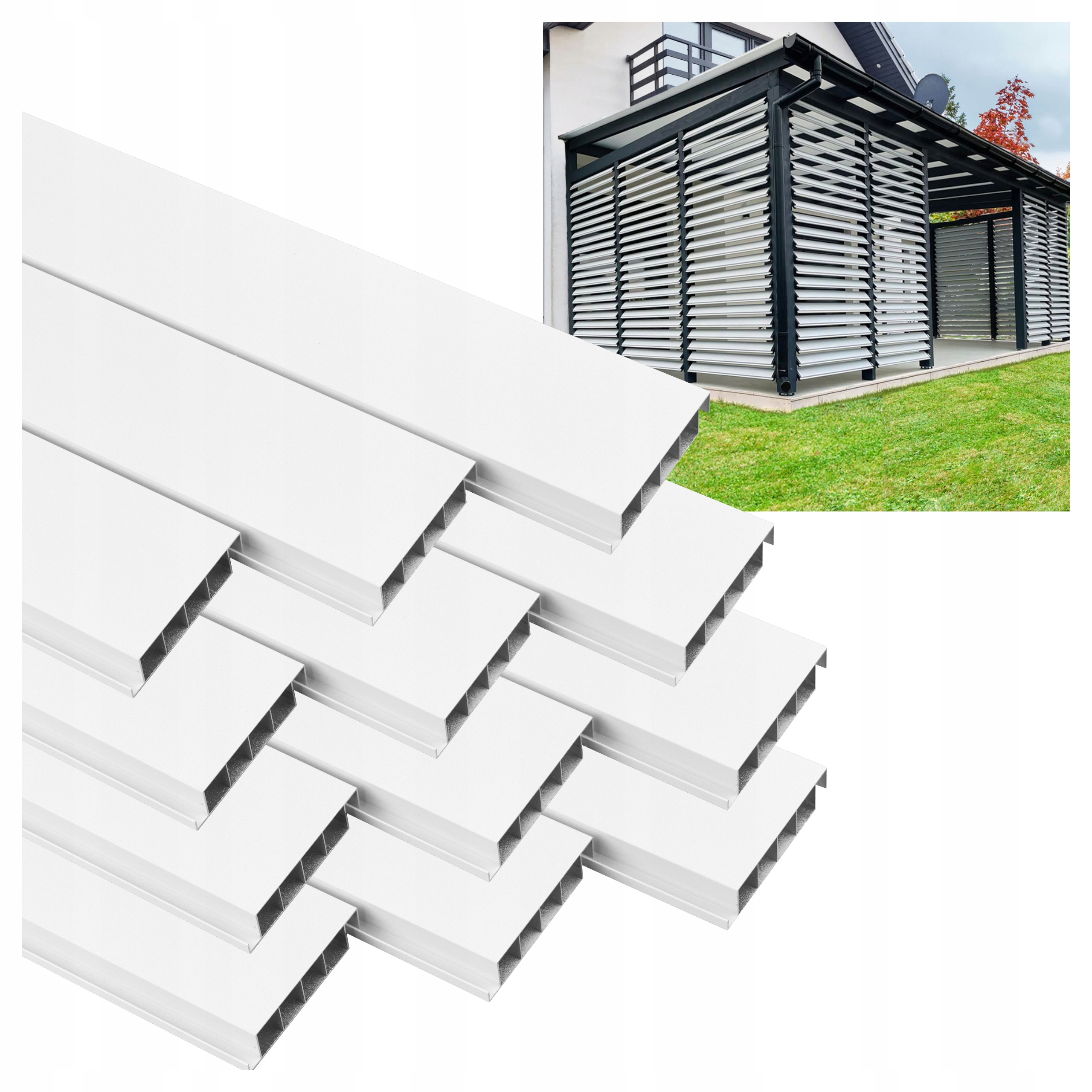 12 X Pohyblivé Žalúziové Dosky Shutters Panel Altánok Pergola Biela 120 CM