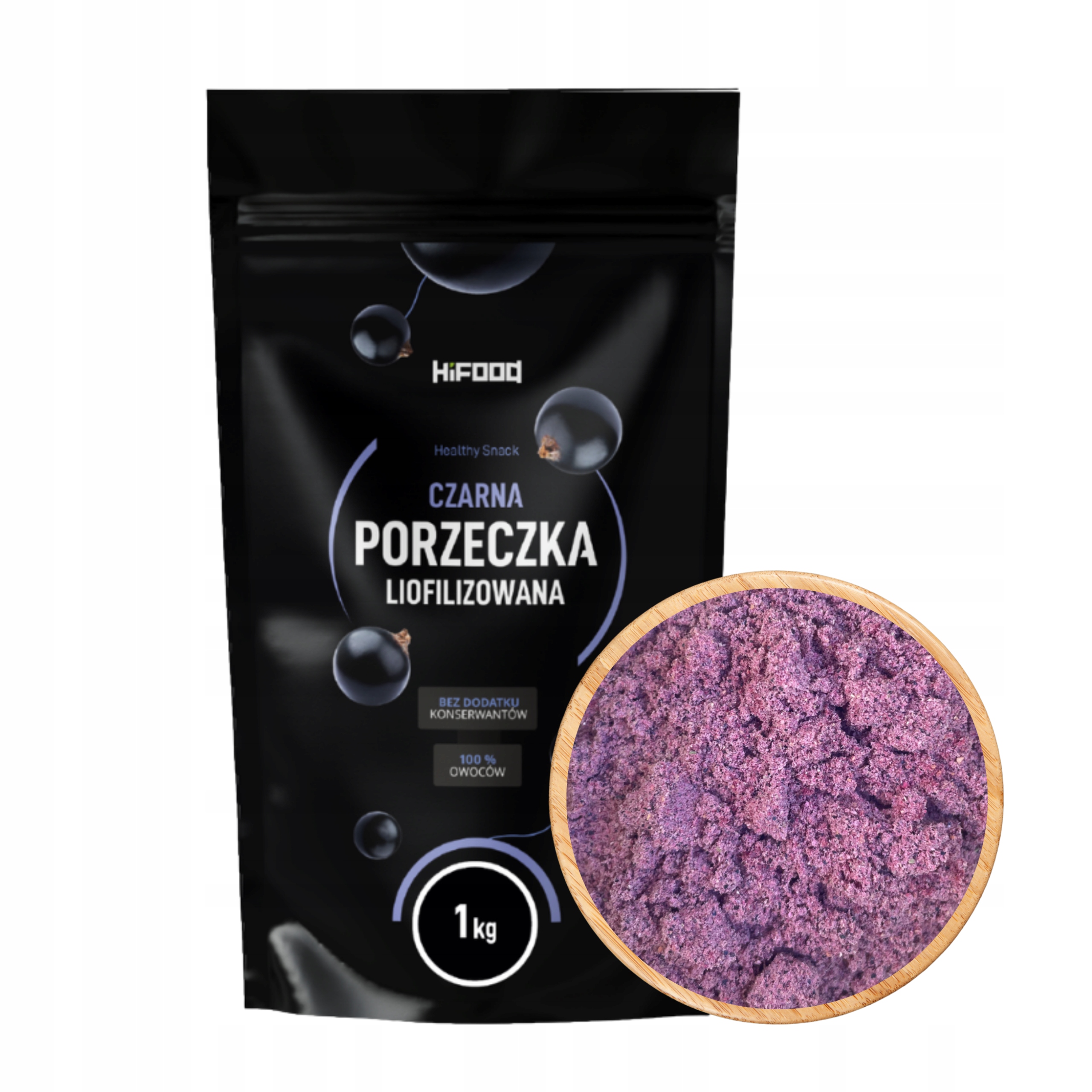Czarna porzeczka liofilizowana Porzeczka 100% Proszek 1 kg HiFOOD