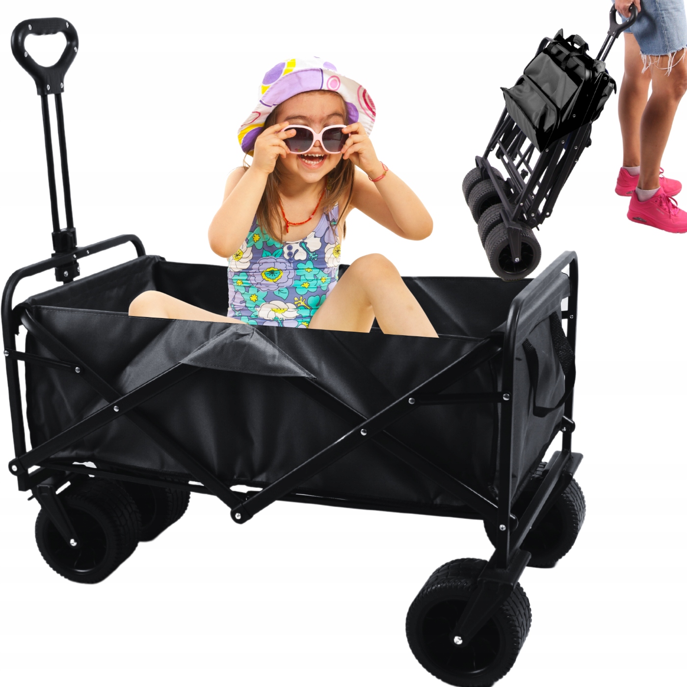 Zahradní plážový turistický vozík s ručním přepravním vozíkem do 100 kg