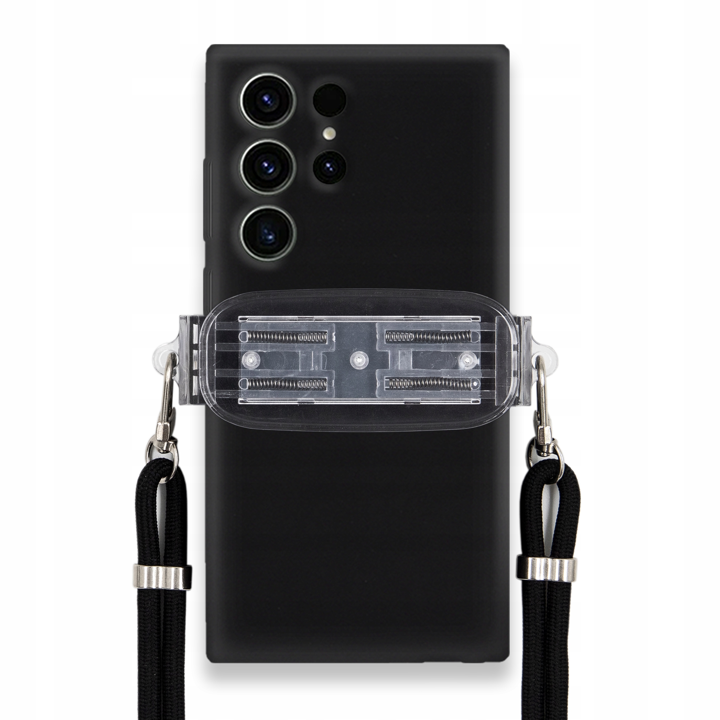 Pouzdro Pro Samsung S24 Ultra Smooth Case Univerzální Držák Černá Šňůrka