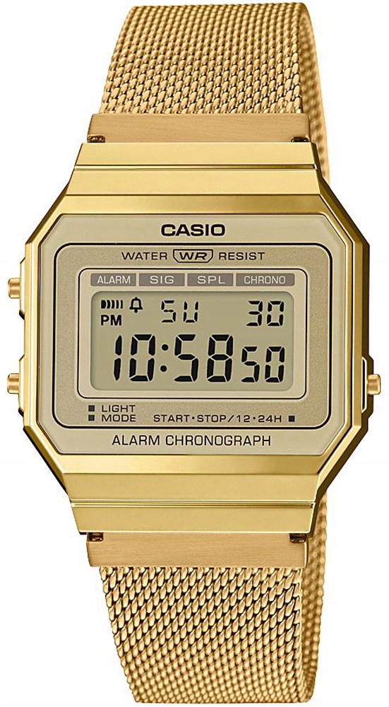 Oldschoolové zlaté hodinky Casio Vintage A700WEMG Retro Gravírování Bonus