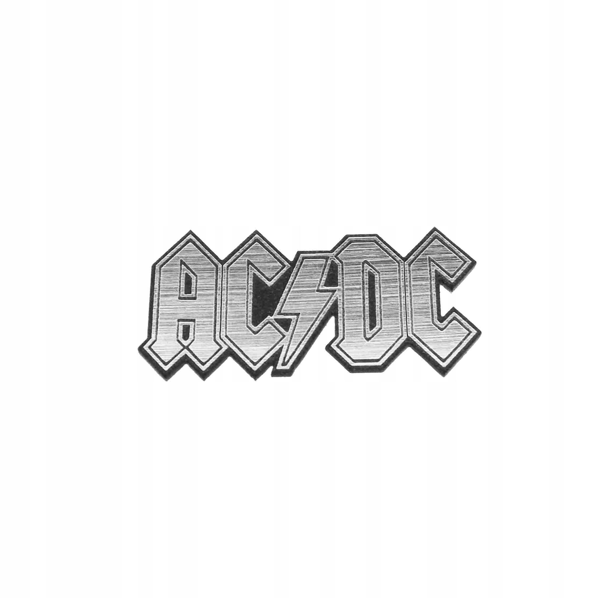 Наклейка эмблема AC-DC серебро 90x40mm