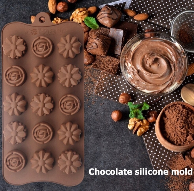 FORMA FOREMKA SILIKONOWA DO CZEKOLADY LODU PRALIN KWIATKI KWIATUSZKI Marka bez marki