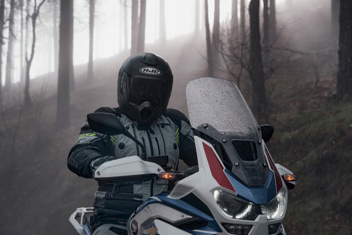 KURTKA MOTOCYKLOWA MĘSKA TEKSTYLNA WODOODPORNA Kolor czarny szary żółty