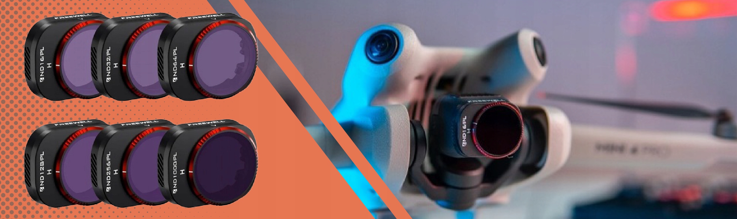 Zestaw 6 filtrów ND/PL do DJI Mini 4 Pro FREEWELL Bright Day polaryzacyjne Model FW-MN4-BRG