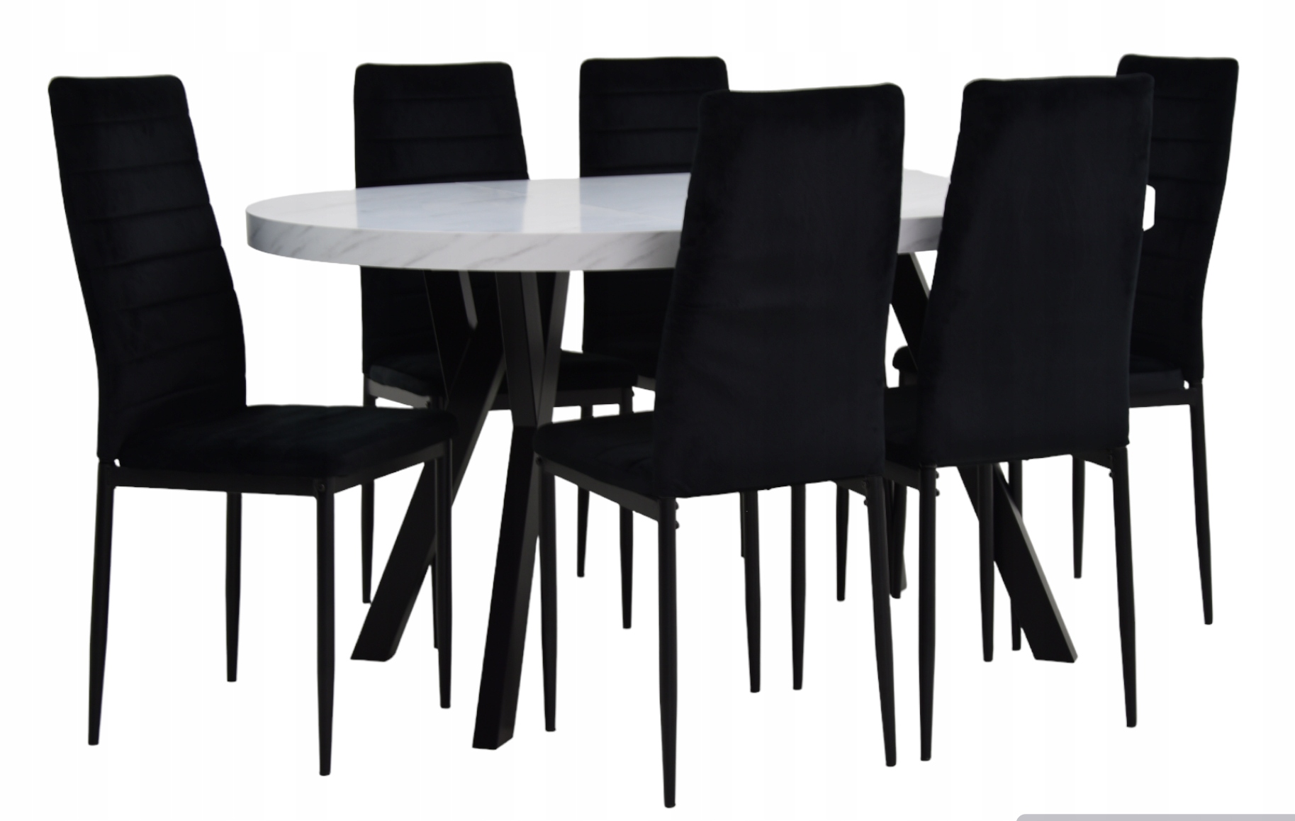 ZESTAW MEBLI DO JADALNI, SALONU MARMUR I CZERŃ