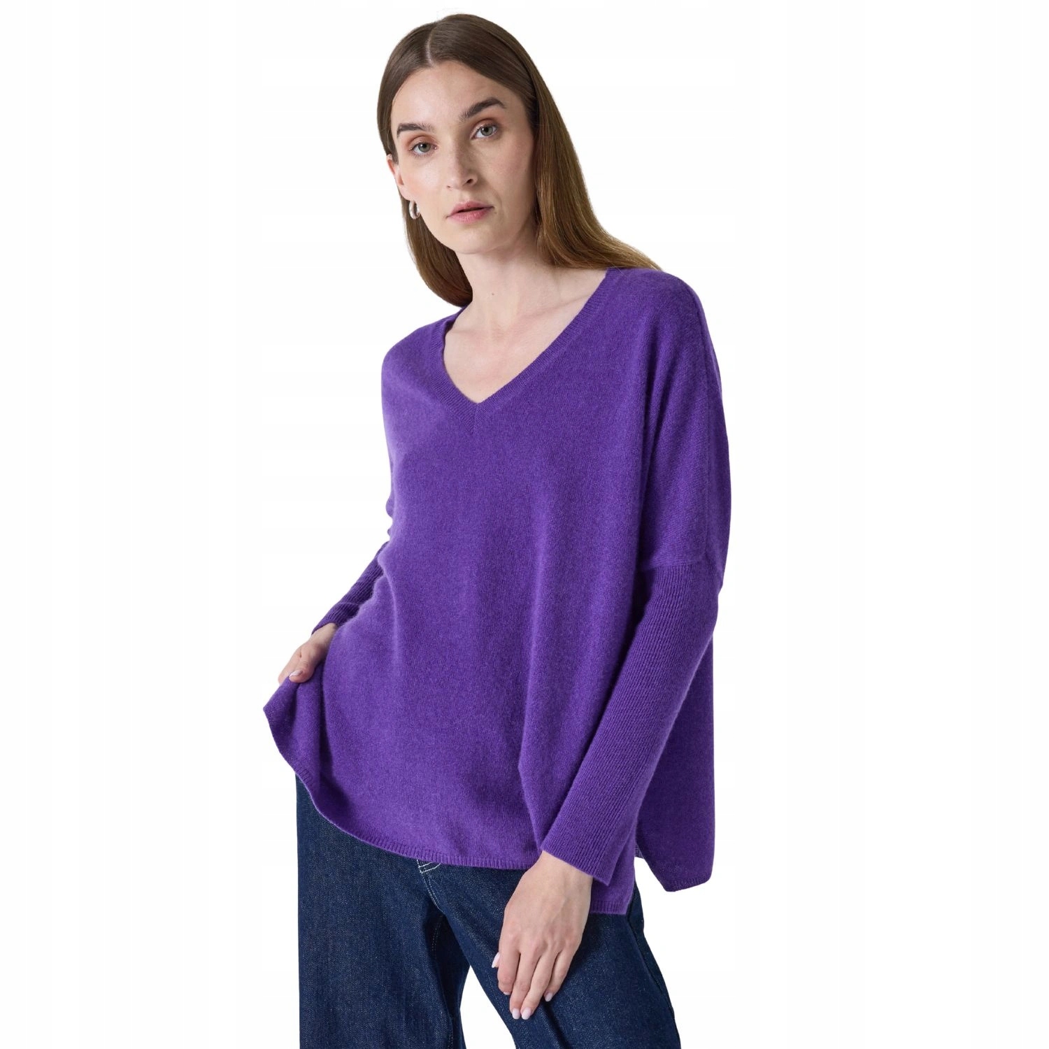 Dámský kašmírový svetr Absolut Cashmere 100% kašmír fialový vel. M