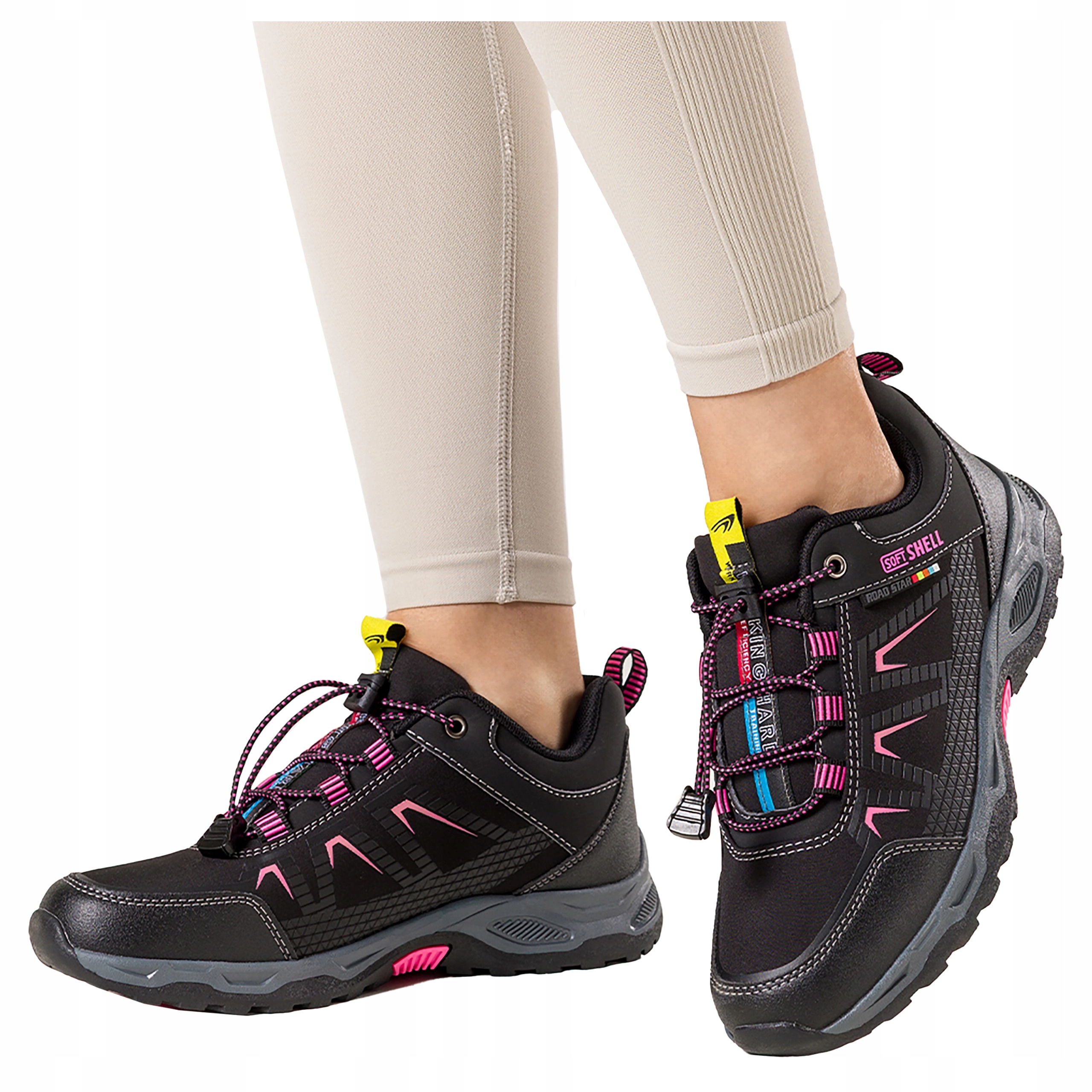 Černá Trekingová sportovní obuv Dámská softshellová, šněrovací, velikost 37