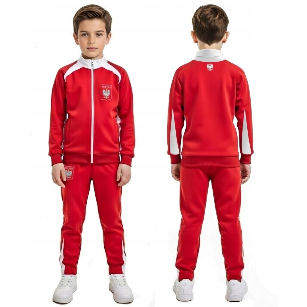 Dres piłkarski Polska komplet 2w1 bluza i spodnie 128 cm