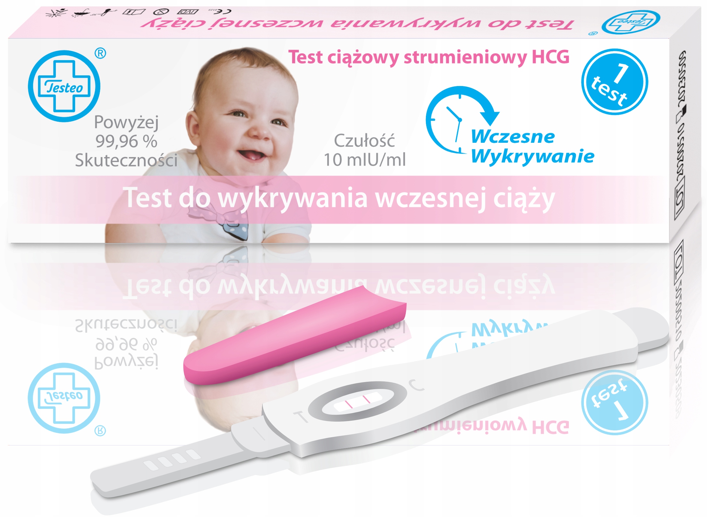 Test ciążowy płytkowy i strumieniowy 16 sztuk TESTEO EAN (GTIN) 5907480721829