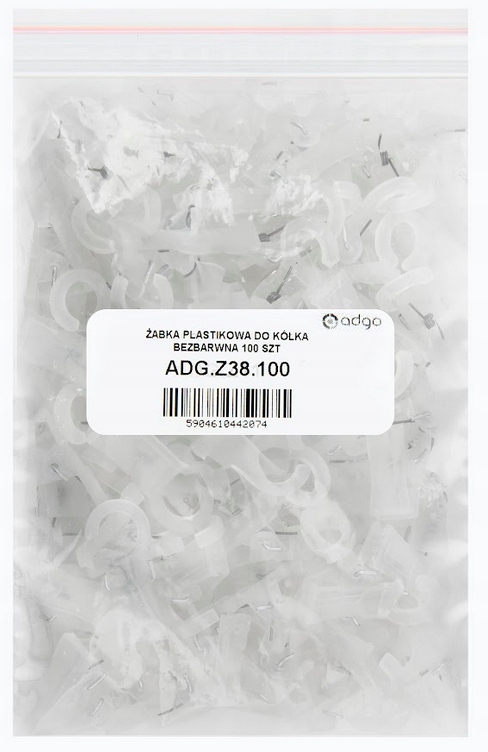 ŻABKI ŻABKA PLASTIKOWA DO KÓŁKA BEZBARWNA 100 SZT Marka Adgo