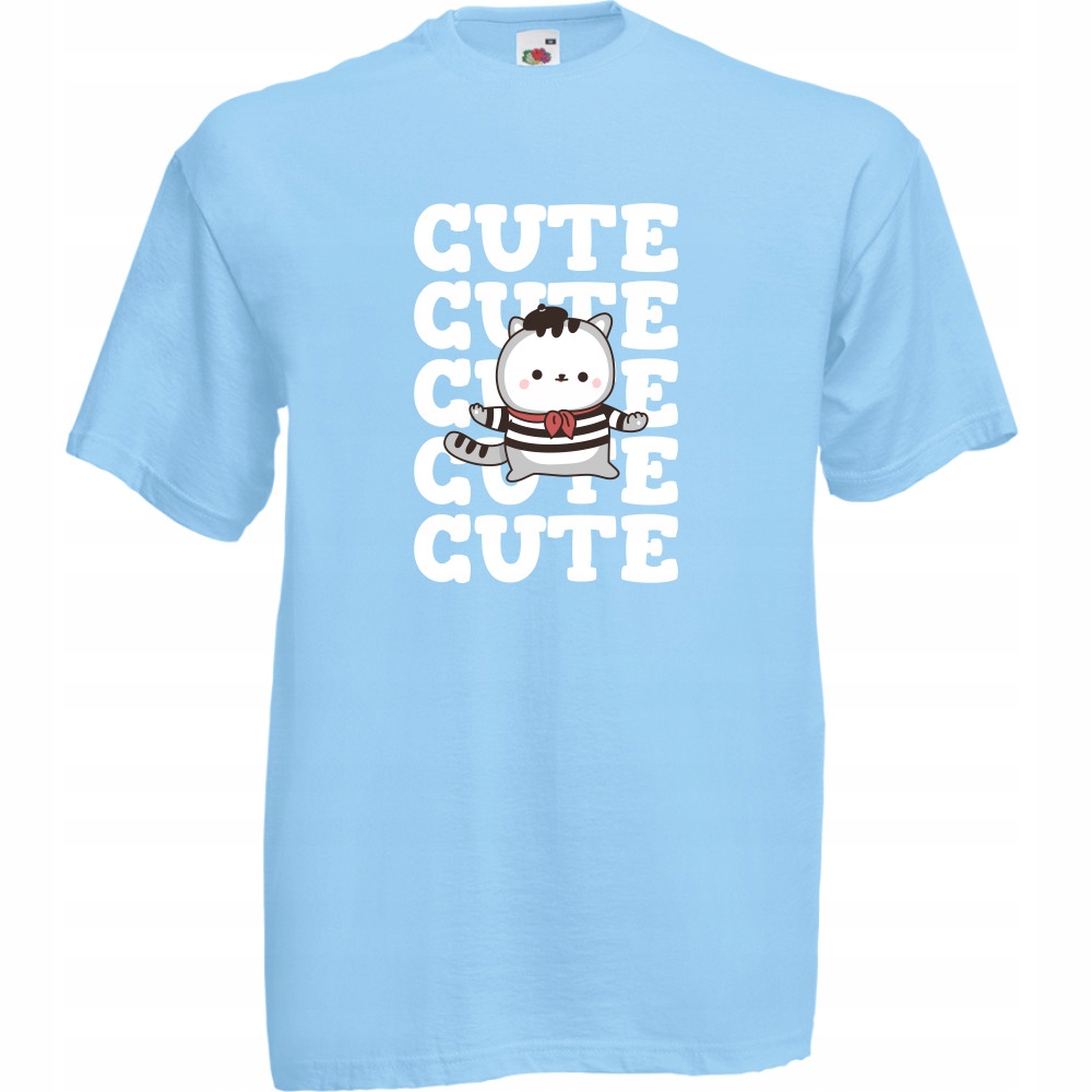 

Koszulka cute kot kotek kociara M błękitna