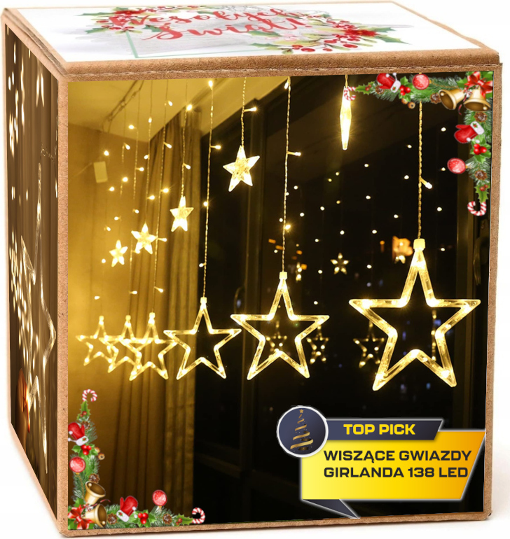 

Girlanda Świetlna Kurtyna Gwiazdy 138 Led Lampki