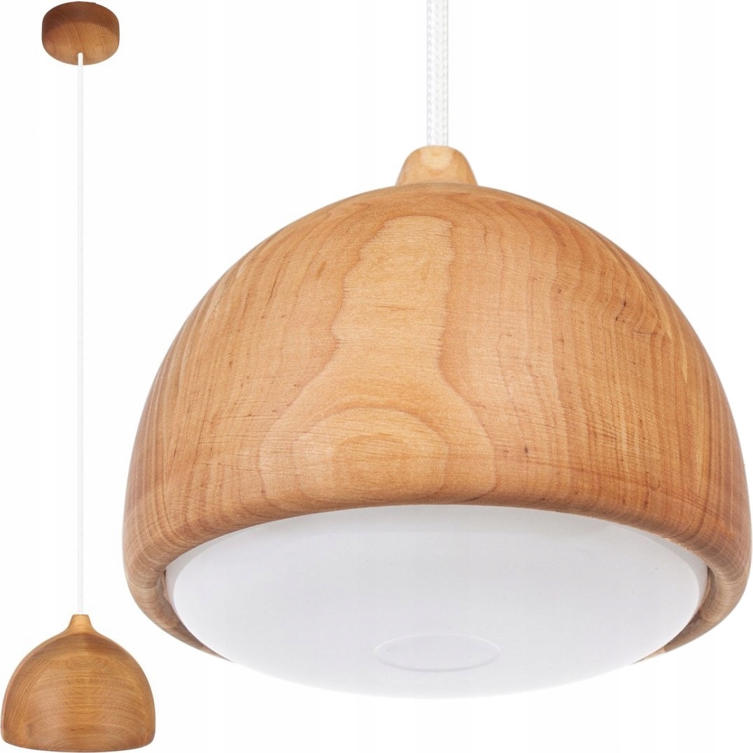 Lampa Sufitowa Wisząca Acorn I Olcha Olejowana Biały Przewód
