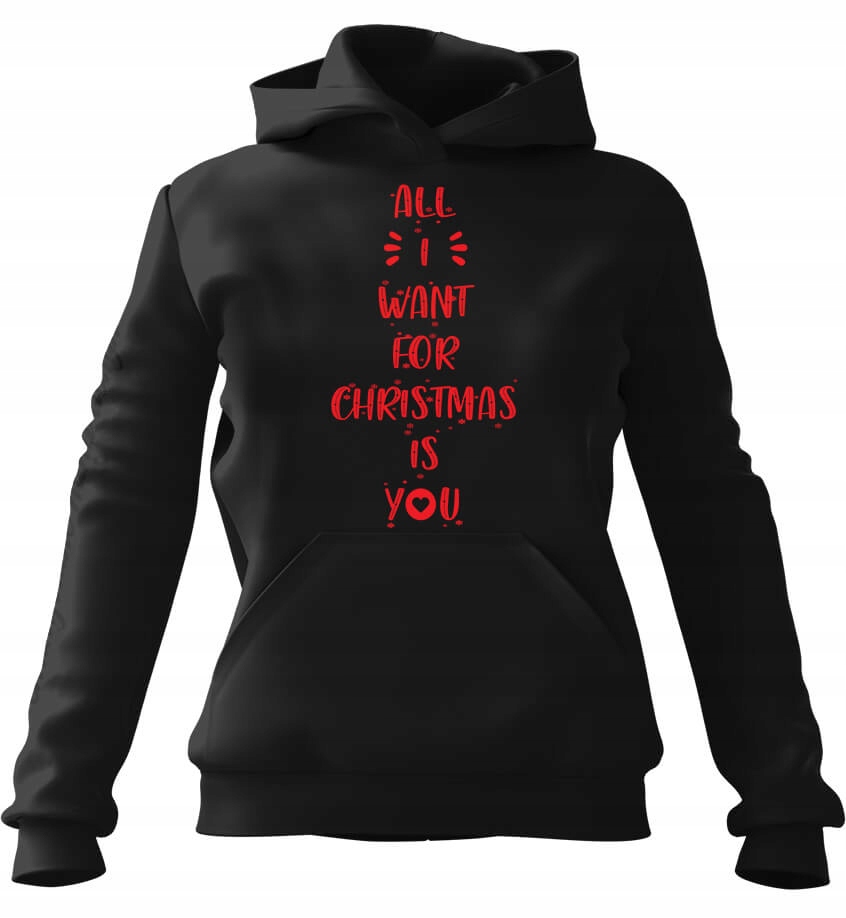 pánská mikina s kapucí All I Want For Christmas Is You Černá XL Pro něj
