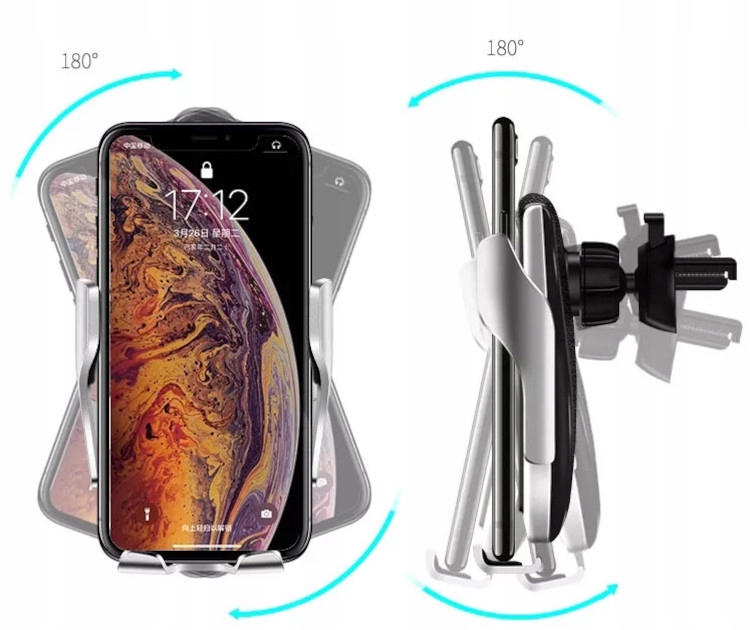 AUTOMATYCZNY UCHWYT DO TELEFONU i SAMOCHODOWA ŁADOWARKA BEZPRZEWODOWA Marka Alogy