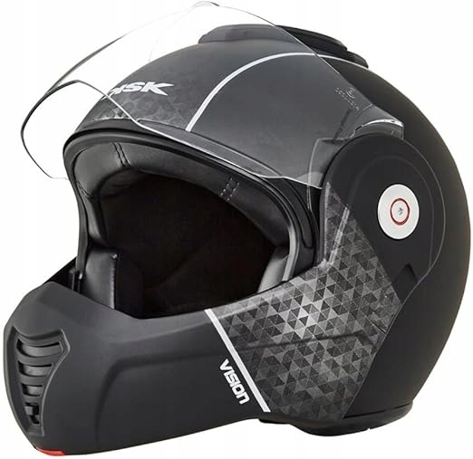 Motocyklová prilba Ksk Vision 180° Ece čierna lesklá Suede