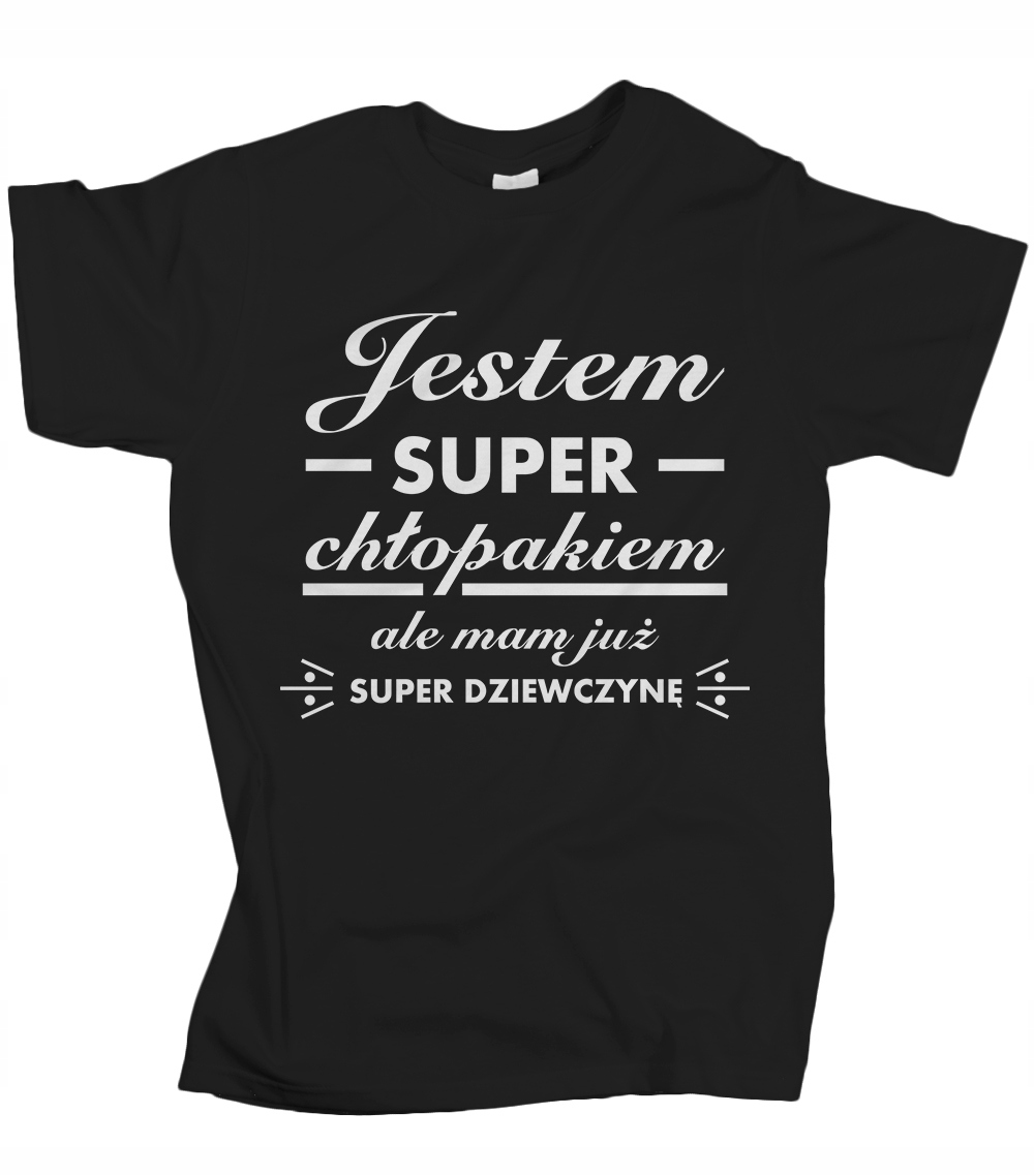 

Koszulka męska jestem super chłopakiem prezent M