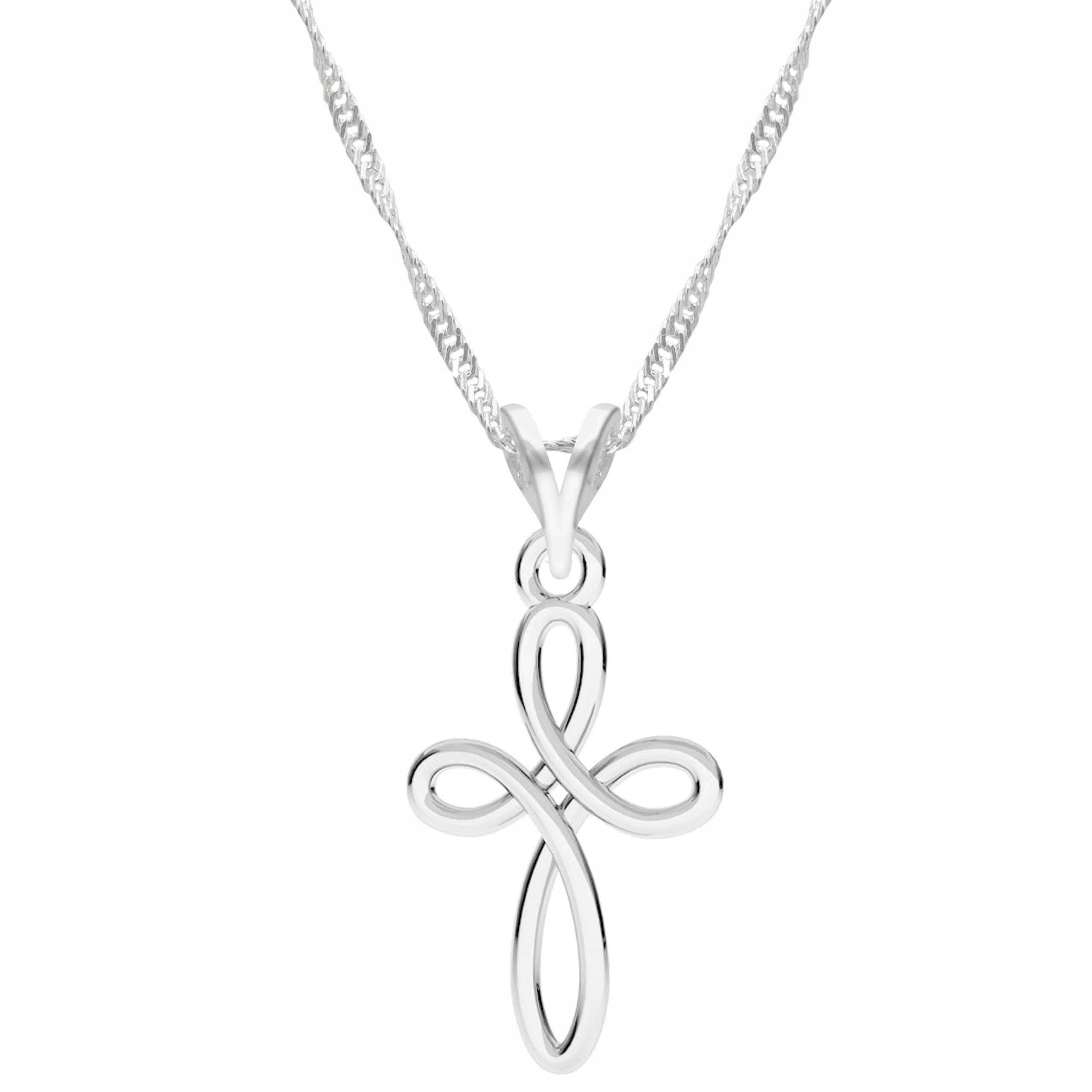 Stříbrný řetízek náhrdelník 925 Kříž Křížek