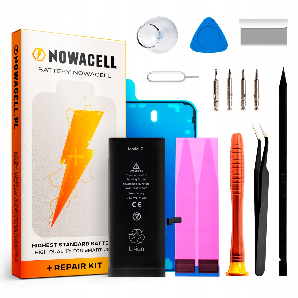 Zestaw Bateria do iPhone 7 Bez Komunikatu Większa Pojemność 2300 mAh