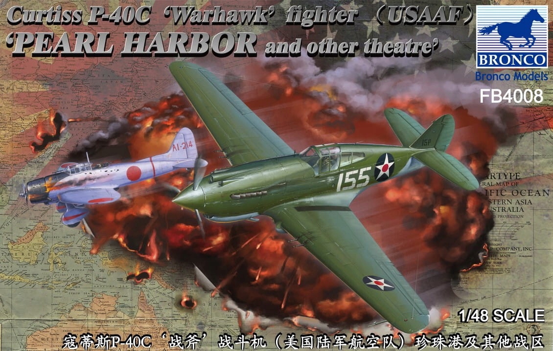 Curtiss P-40C `Warhawk` Fighter Bronco FB4008 měřítko 1/48