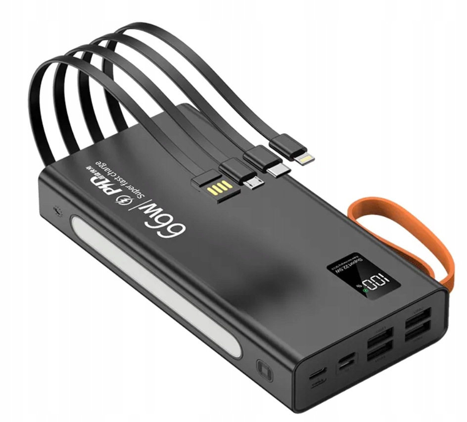 

Powerbank Szybki 30.000 mAh 66W Lampa Kable