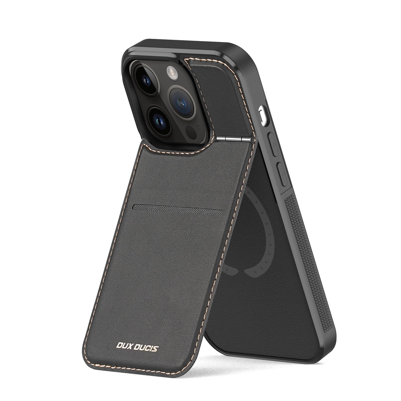Etui portfel Dux Ducis Rafi Mag z podstawką 3w1 do iPhone 15 Pro z MagSafe