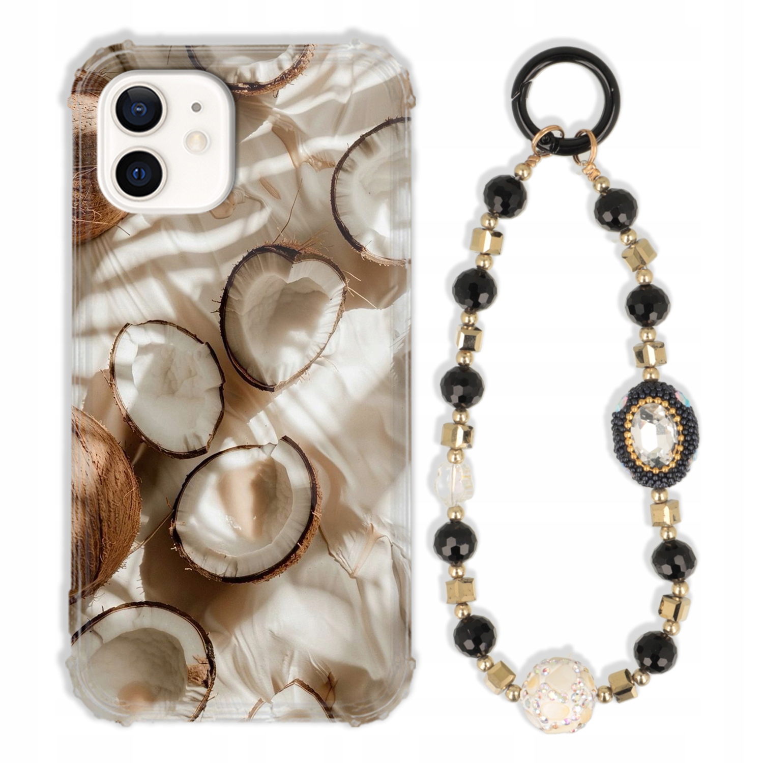 Puzdro Na Iphone 12 Case Antishock Zirkóny Čierno Zlaté Odolné| Silné