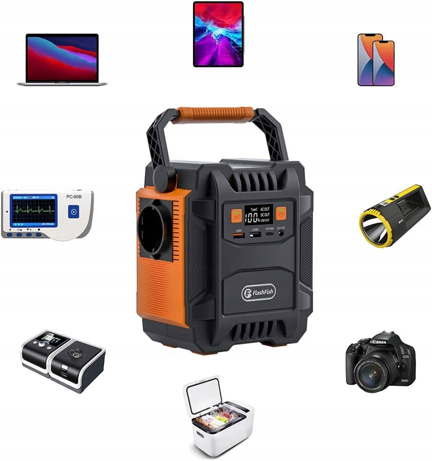 STACJA ZASILANIA 172Wh Powerbank z panelem solarny Model A201+TSP18V60W