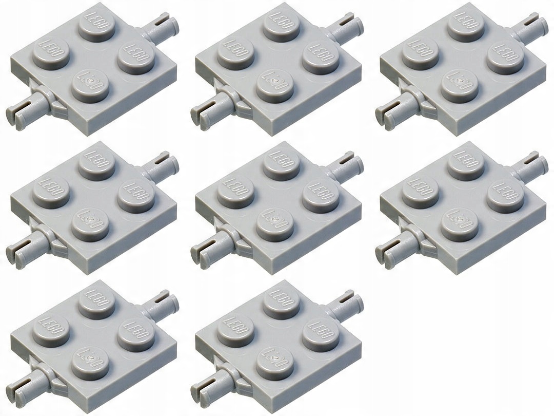 

Lego 4600 Płytka z osiami 2x2 szara jas (8g) 8 szt