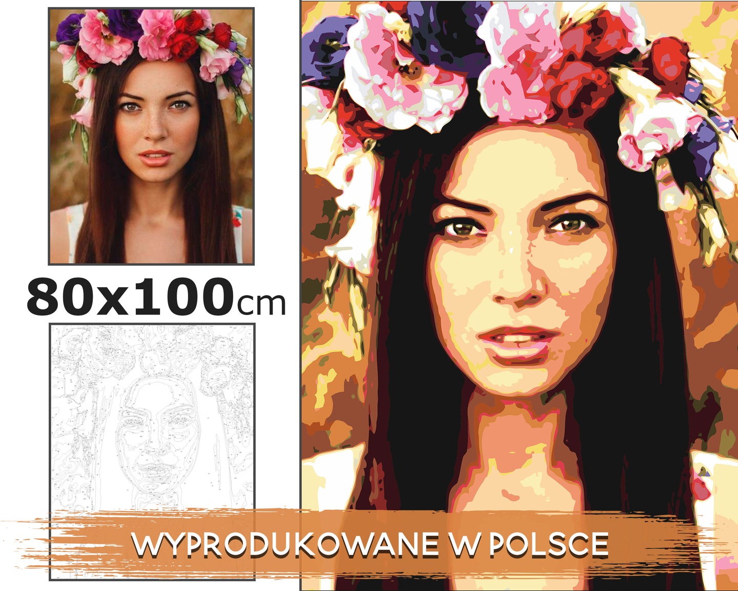 Personalizovaný Číslovaný Obraz Z Vaší Fotografie 80x100 cm Na Rámu