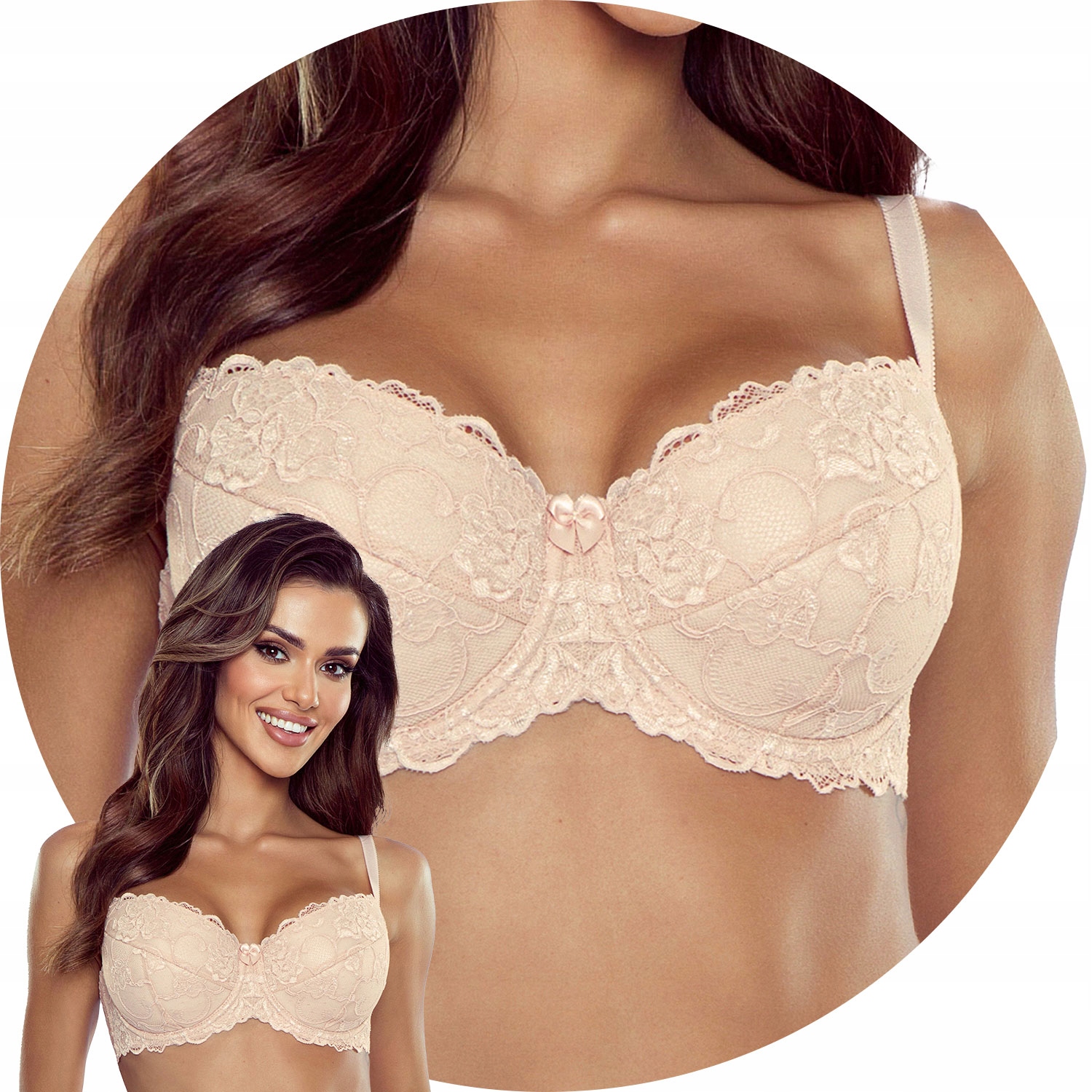 Vivisence 1073 beżowy 80D Biustonosz usztywniany