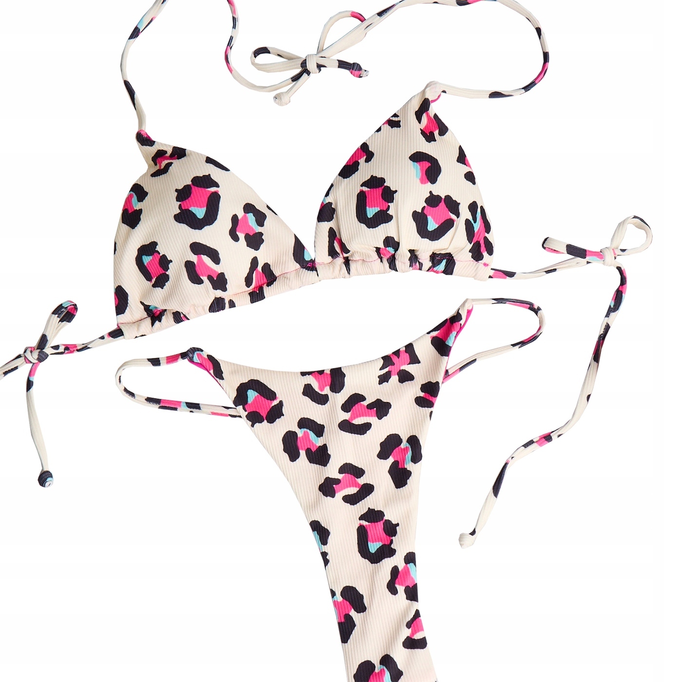 Dvoudílné plavky Mikro Bikini Sexy Tanga s leopardím vzorem L