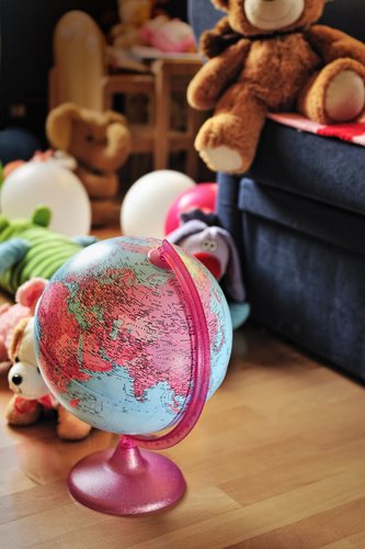 GLOBUS dla dzieci mapa podświetlany j. ang. RÓŻOWY Rodzaj polityczny